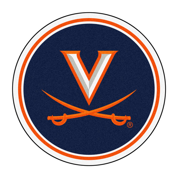 University of Virginia - Virginia Cavaliers Mascot Mat "V & Virginia" Logo Navy