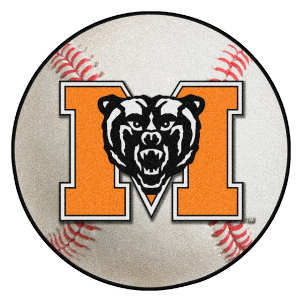 Mercer University - Mercer Bears Baseball Mat "M & Bear" Logo White