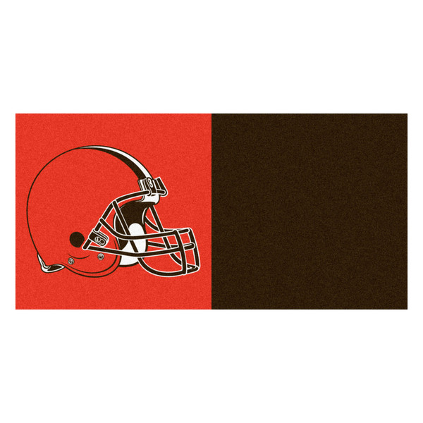 Cleveland Browns Team Carpet Tiles Helmet Primary Logo Brown