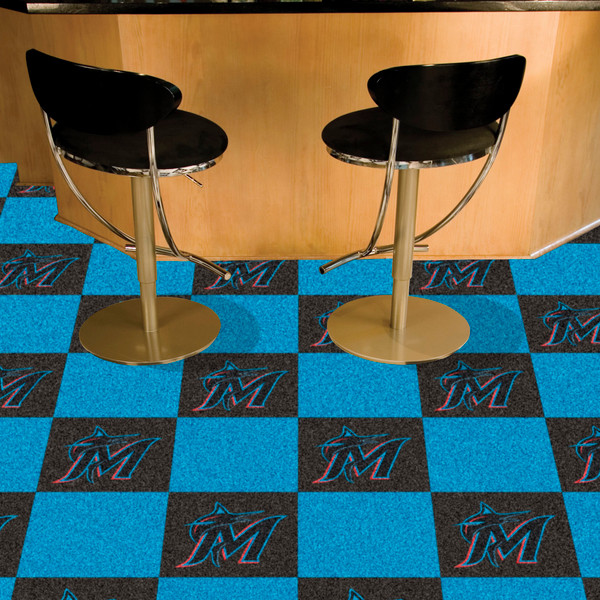 MLB - Miami Marlins Team Carpet Tiles 18"x18" tiles