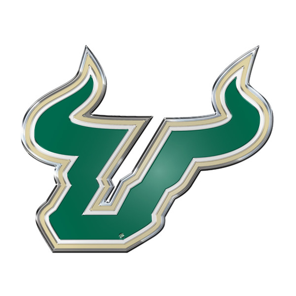 University of South Florida - South Florida Bulls Embossed Color Emblem Bull Primary Logo Green