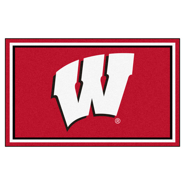 University of Wisconsin - Wisconsin Badgers 4x6 Rug W Primary Logo Red