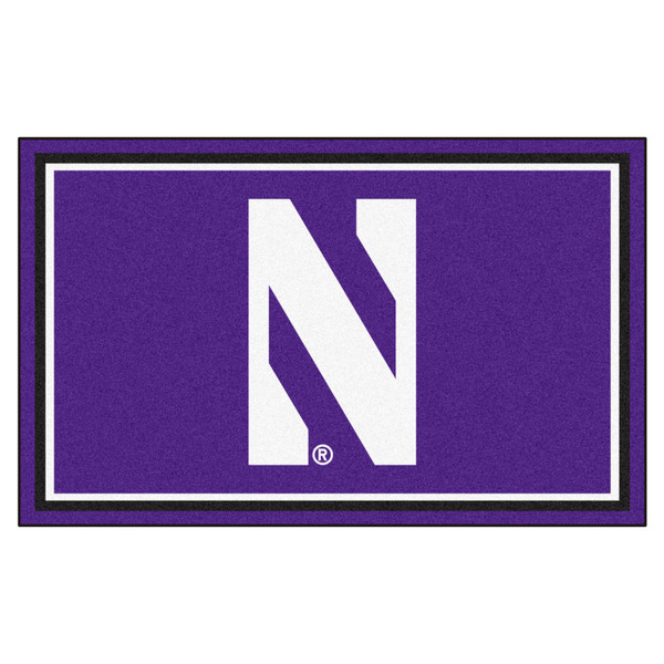 Northwestern University - Northwestern Wildcats 4x6 Rug "N" Logo Purple