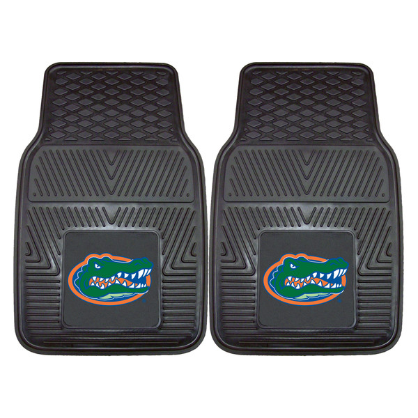 University of Florida - Florida Gators 2-pc Vinyl Car Mat Set Gator Head Primary Logo Black