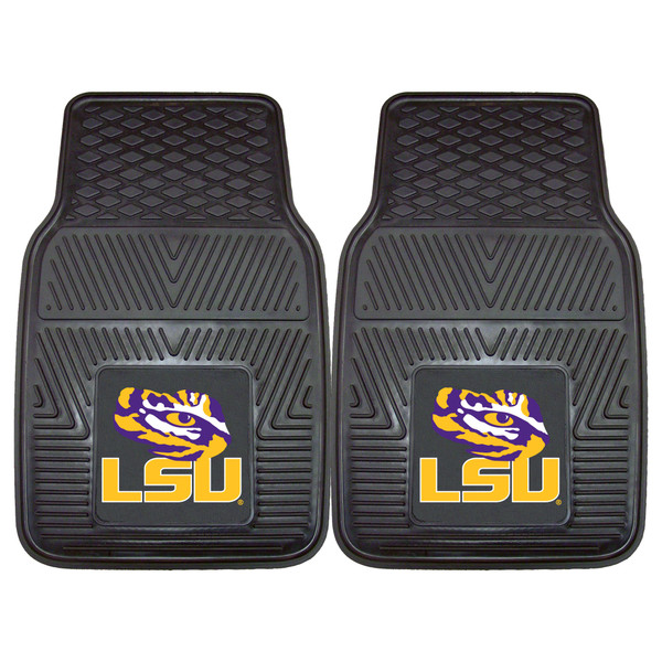 Louisiana State University - LSU Tigers 2-pc Vinyl Car Mat Set LSU Tiger Eye Secondary Logo Black