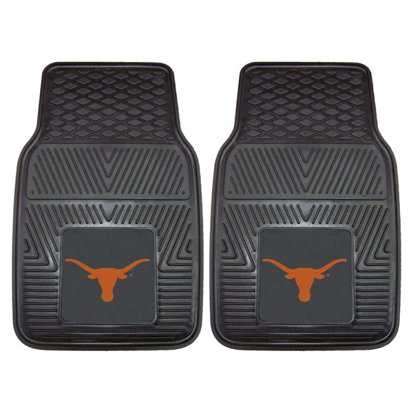 University of Texas - Texas Longhorns 2-pc Vinyl Car Mat Set Longhorn Primary Logo Black