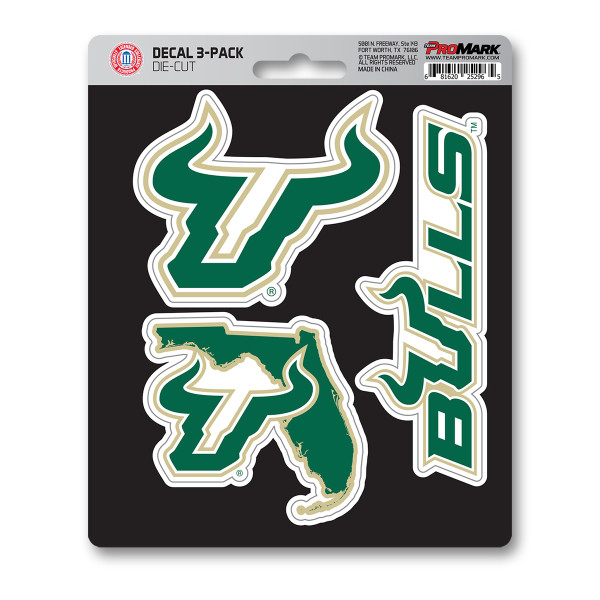 South Florida Bulls Decal 3-pk 3 Various Logos / Wordmark