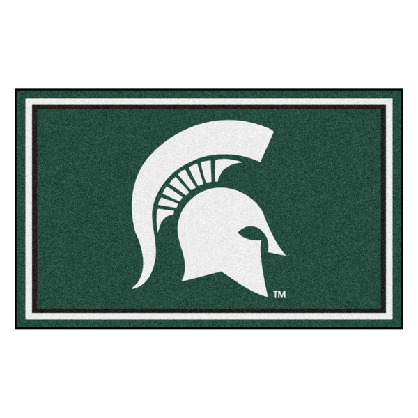 Michigan State University - Michigan State Spartans 4x6 Rug Spartan Primary Logo Green