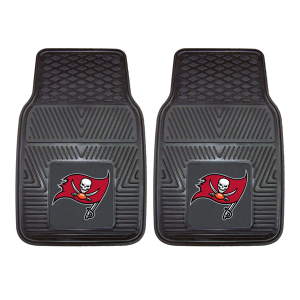 Tampa Bay Buccaneers 2-pc Vinyl Car Mat Set Pirate Flag Primary Logo Black