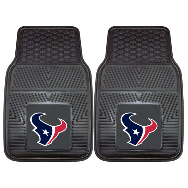 Houston Texans 2-pc Vinyl Car Mat Set Texans Primary Logo Black