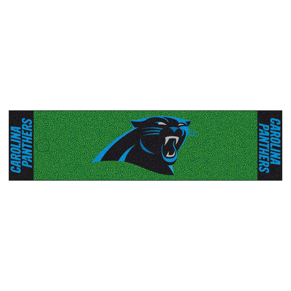 Carolina Panthers Putting Green Mat Panther Primary Logo Green