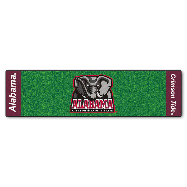 University of Alabama - Alabama Crimson Tide Putting Green Mat "Elephant" Logo Green