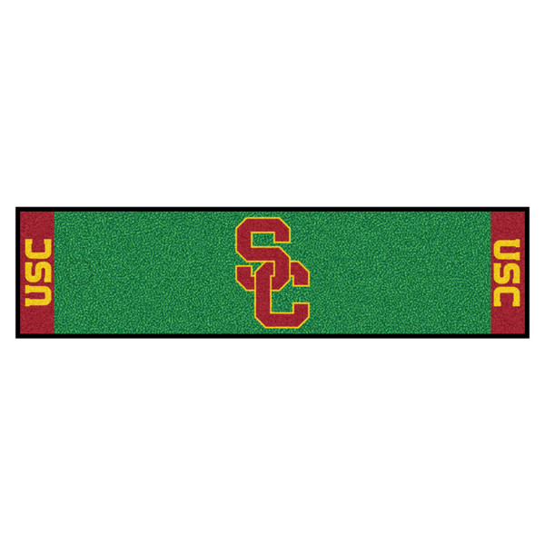 University of Southern California - Southern California Trojans Putting Green Mat Interlocking SC Primary Logo Green