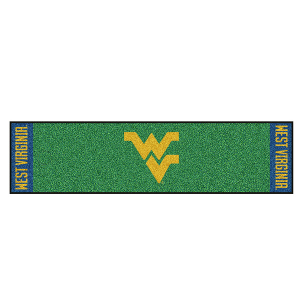 West Virginia University - West Virginia Mountaineers Putting Green Mat Flying WV Primary Logo Green