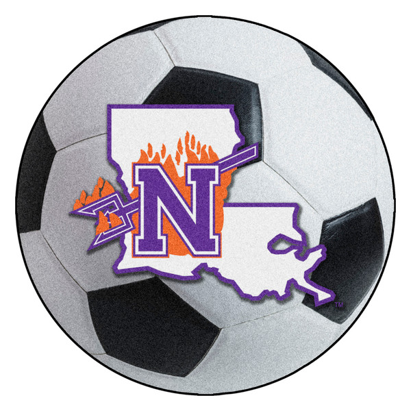 Northwestern State University - Northwestern State Demons Soccer Ball Mat "N" and Pitchfork Logo Photo