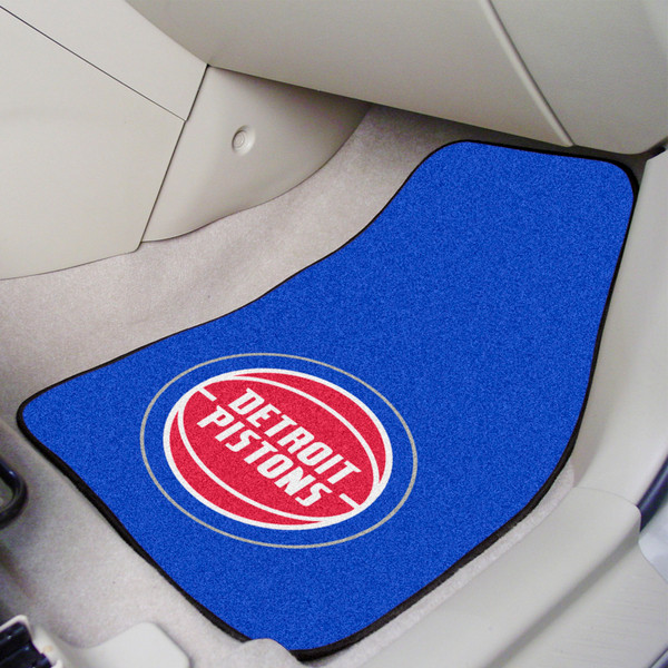NBA - Detroit Pistons 2-pc Carpet Car Mat Set 17"x27"