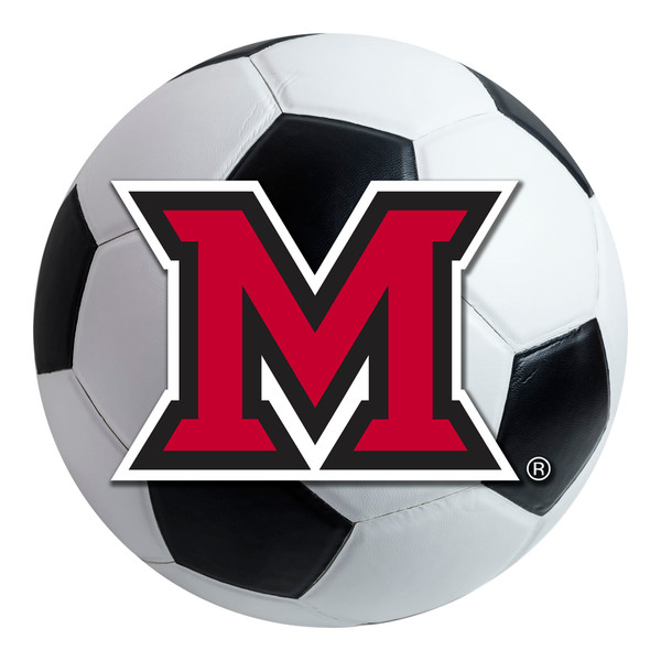 Miami University (OH) - Miami (OH) Redhawks Soccer Ball Mat "Block M" Logo White