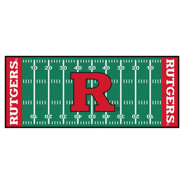 Rutgers University - Rutgers Scarlett Knights Football Field Runner "Block R" Logo & Wordmark Green