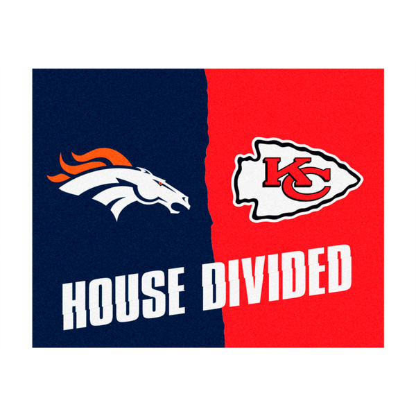NFL House Divided - Broncos / Chiefs House Divided Mat House Divided Multi