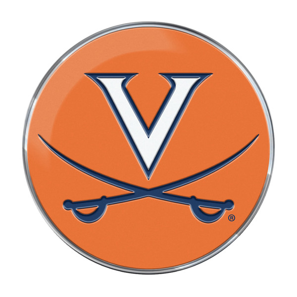 University of Virginia - Virginia Cavaliers Embossed Color Emblem 2 V-Sabre Primary Logo Blue & Orange