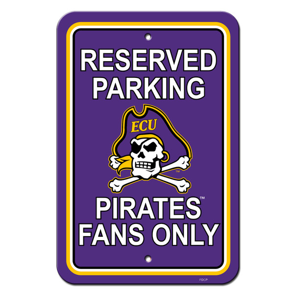 East Carolina Pirates 12 in. x 18 in. Plastic Reserved Parking Sign