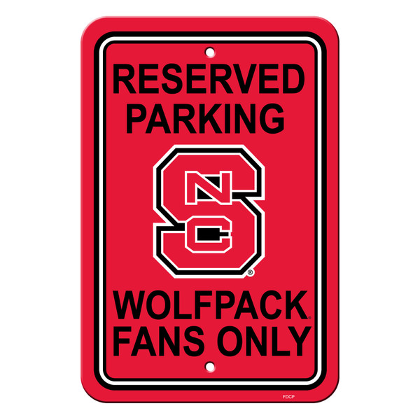 North Carolina State Wolfpack 12 in. x 18 in. Plastic Reserved Parking Sign