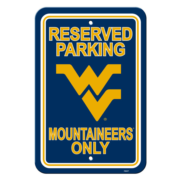 West Virginia Mountaineers 12 in. x 18 in. Plastic Reserved Parking Sign