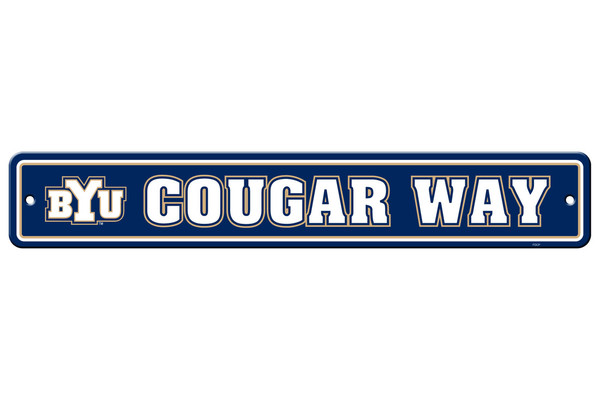 BYU Cougars Sign 4x24 Plastic Street Sign