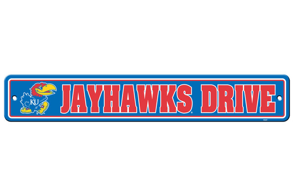 Kansas Jayhawks Sign 4x24 Plastic Street Sign