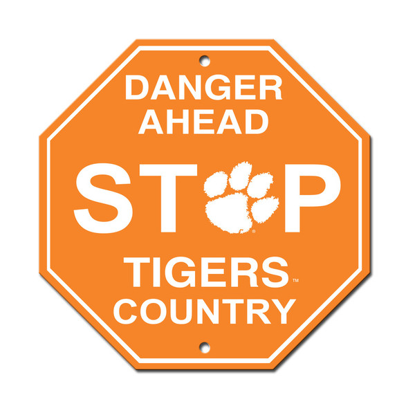 Clemson Tigers Sign 12x12 Plastic Stop Sign