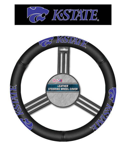 Kansas State Wildcats Steering Wheel Cover - Leather