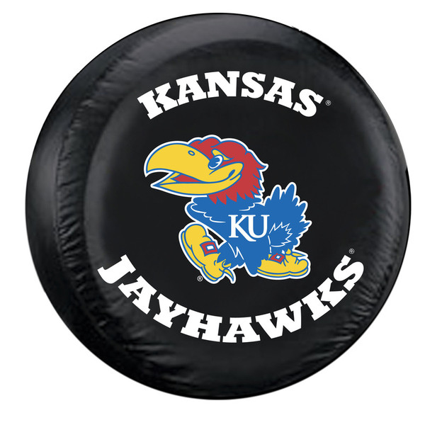 Kansas Jayhawks Tire Cover Large Size Black