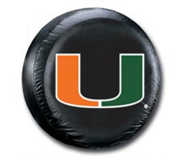 Miami Hurricanes Tire Cover Standard Size Black