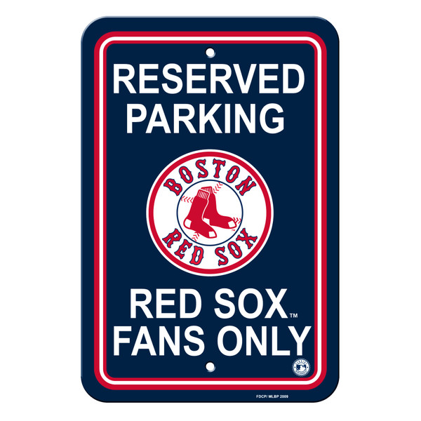 Boston Red Sox 12 in. x 18 in. Plastic Reserved Parking Sign