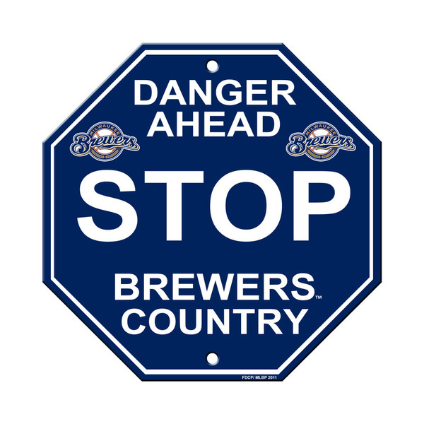 Milwaukee Brewers Sign 12x12 Plastic Stop Sign