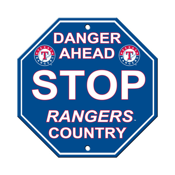 Texas Rangers Sign 12x12 Plastic Stop Sign