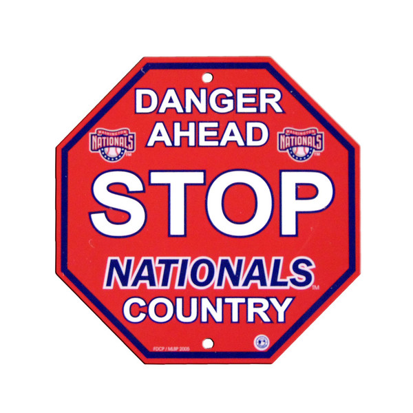 Washington Nationals Sign 12x12 Plastic Stop Sign