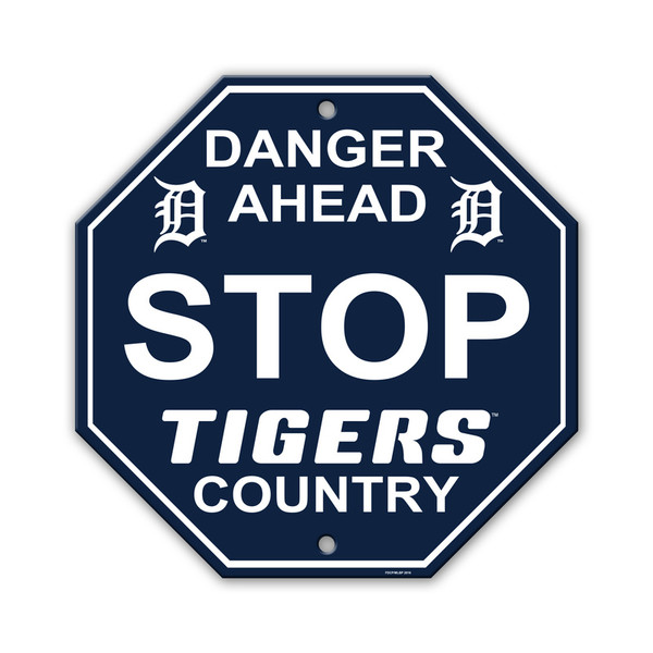 Detroit Tigers Sign 12x12 Plastic Stop Sign
