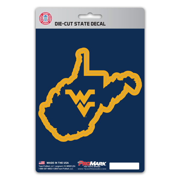 West Virginia Mountaineers State Shape Decal "WV" Logo / Shape of West Virginia