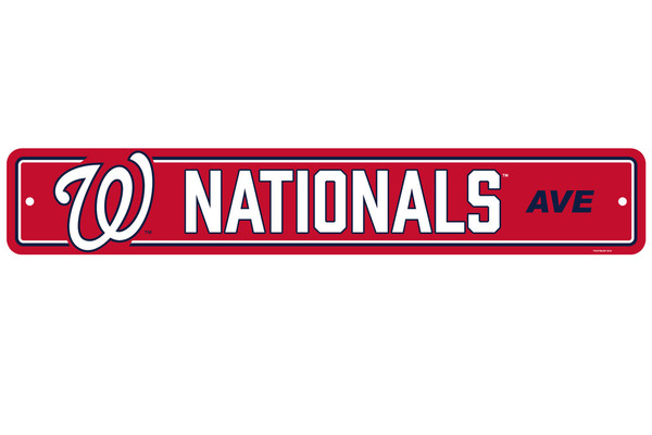 Washington Nationals Sign 4x24 Plastic Street Sign