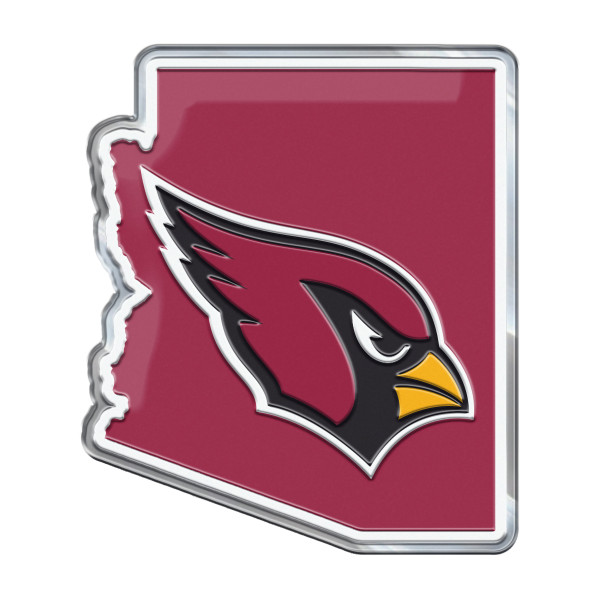Arizona Cardinals Embossed State Emblem "Cardinal Head" Logo / Shape of Arizona