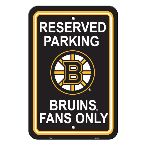 Boston Bruins 12 in. x 18 in. Plastic Reserved Parking Sign