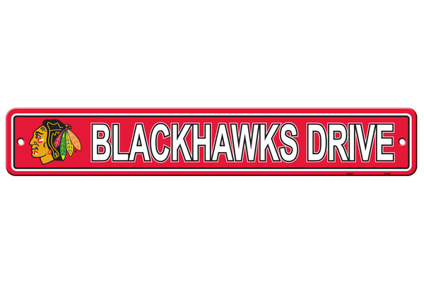 Chicago Blackhawks Sign 4x24 Plastic Street Sign