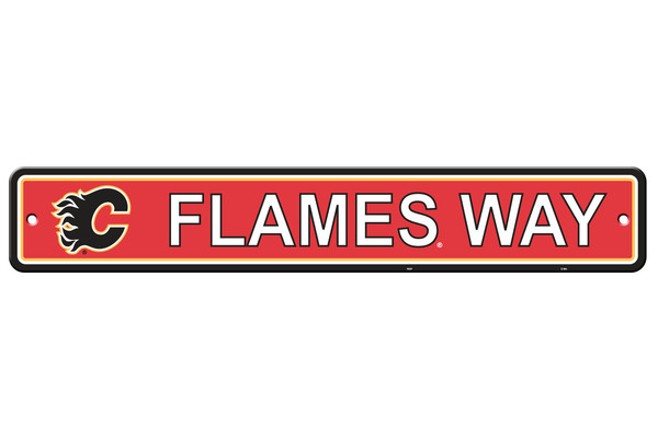 Calgary Flames Sign 4x24 Plastic Street Sign