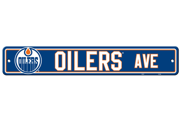 Edmonton Oilers Sign 4x24 Plastic Street Sign