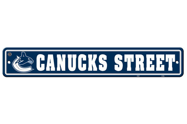 Vancouver Canucks Sign 4x24 Plastic Street Sign