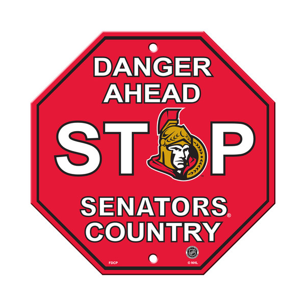 Ottawa Senators Sign 12x12 Plastic Stop Sign