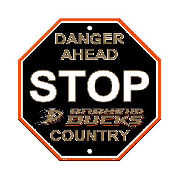 Anaheim Ducks Sign 12x12 Plastic Stop Sign