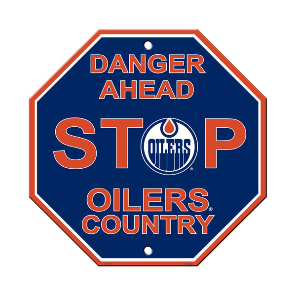 Edmonton Oilers Sign 12x12 Plastic Stop Sign