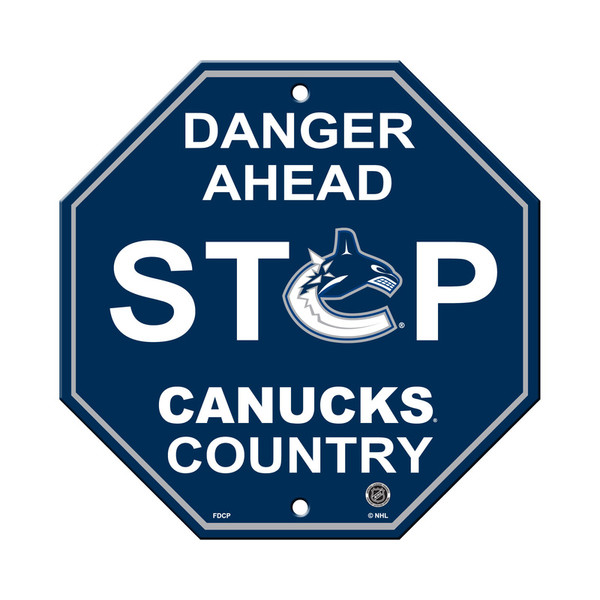 Vancouver Canucks Sign 12x12 Plastic Stop Sign